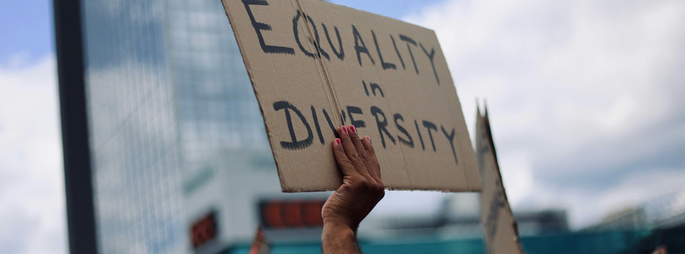 Sign saying equity and diversity